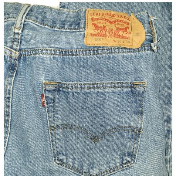 Levi's 501 Button fly 33 x 30 High waist Wedgie - Picture 6 of 13